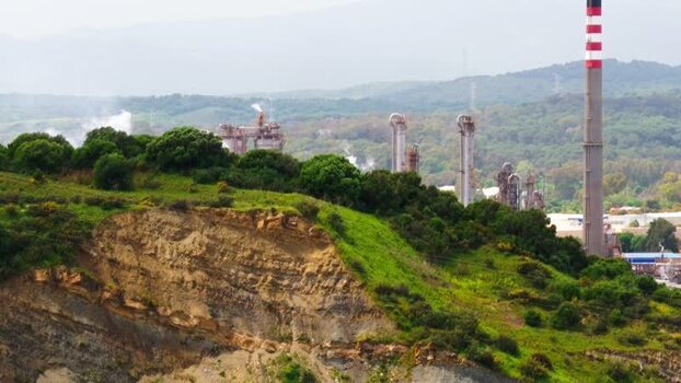 Aerial view of industrial complex Spain.