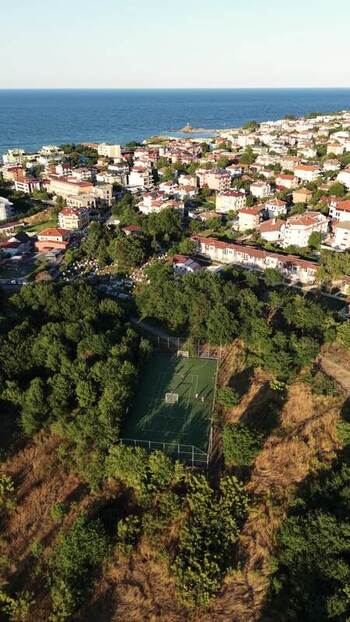 Aerial view of soccer field in Lozenets Bulgaria. Aerial view of soccer field in Lozenets Bulgaria.