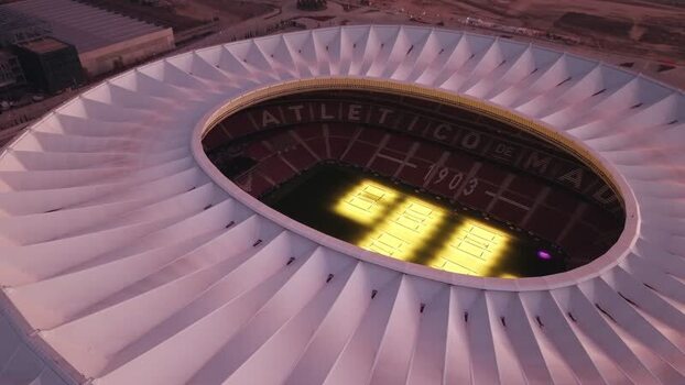 Aerial view of Riyadh Air Metropolitano Stadium in Madrid Spain.