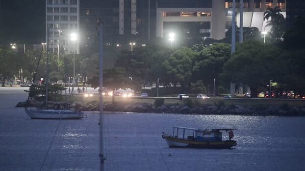 View of boats at night near Aterro do Flamengo Brazil. View of boats at night near Aterro do Flamengo Brazil.