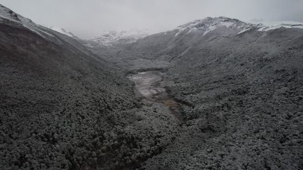 Aerial view of Dientes de Navarino mountains in Chile. Aerial view of Dientes de Navarino mountains in Chile.