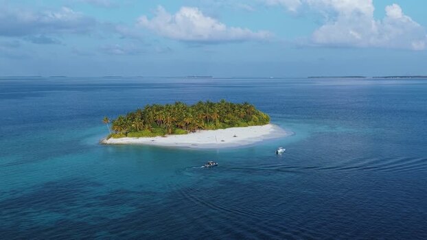 Aerial view of a tropical island with palm trees Maldives. Aerial view of a tropical island with palm trees Maldives.