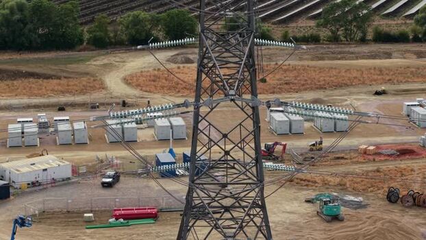 Aerial view of Eaton Socon Substation energy storage United Kingdom. Aerial view of Eaton Socon Substation energy storage United Kingdom.