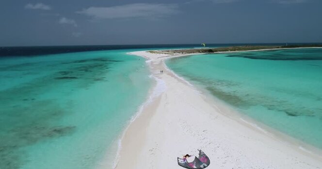 Aerial view of Los Roques archipelago in Venezuela.