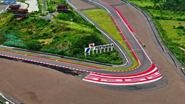 Aerial view of Mandalika International Street Circuit Indonesia.