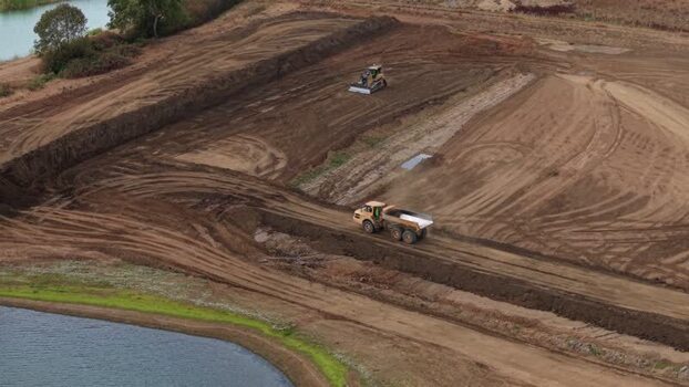 Aerial view of Black Cat Roundabout construction United Kingdom.