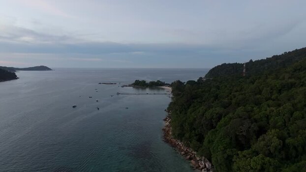 Aerial view of Perhentian Islands coastline in Malaysia. Aerial view of Perhentian Islands coastline in Malaysia.