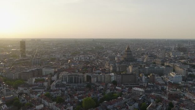 Aerial view of Brussels skyline at sunset Belgium. Aerial view of Brussels skyline at sunset Belgium.