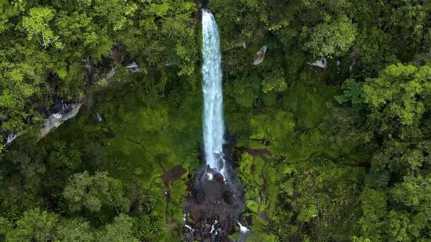Aerial view of Waterfall Kayu Aro in Kayu Aro Indonesia. Aerial view of Waterfall Kayu Aro in Kayu Aro Indonesia.