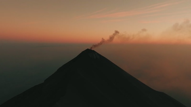 Aerial view of Volcan de Fuego at sunset Guatemala. Aerial view of Volcan de Fuego at sunset Guatemala.