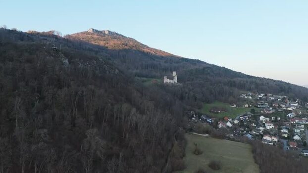 Aerial view of Neu Bechburg Castle ruins Switzerland. Aerial view of Neu Bechburg Castle ruins Switzerland.