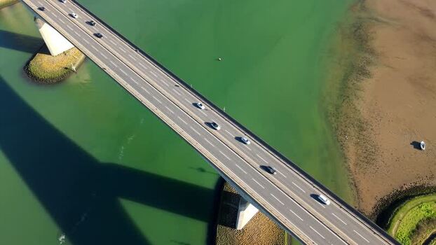 Aerial view of Orwell Bridge United Kingdom.
