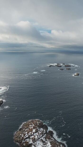 Aerial view of islands in the sea Norway.