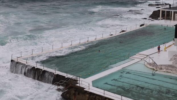 View of Bondi Icebergs Pool in Sydney Australia.