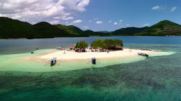 Aerial view of Gili Bedis island Indonesia. Aerial view of Gili Bedis island Indonesia.