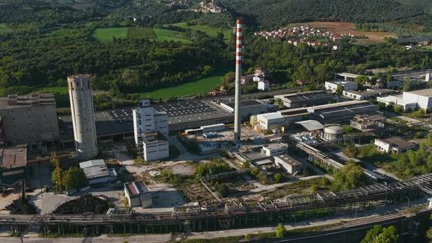 Aerial view of industrial plant in Nera Montoro Italy. Aerial view of industrial plant in Nera Montoro Italy.
