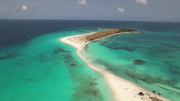 Aerial view of Los Roques archipelago Venezuela.