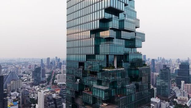 Aerial view of King Power Mahanakhon skyscraper Thailand. Aerial view of King Power Mahanakhon skyscraper Thailand.