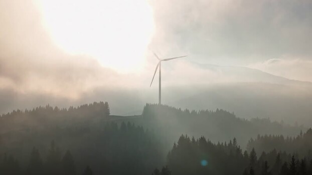 Aerial view of Windpark Freilanderalm 2 wind turbine Austria. Aerial view of Windpark Freilanderalm 2 wind turbine Austria.