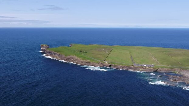 Aerial view of Dun Briste Sea Stack in Ballycastle Ireland. Aerial view of Dun Briste Sea Stack in Ballycastle Ireland.