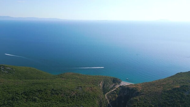 Aerial view of Gjipe Canyon and the coastline Albania. Aerial view of Gjipe Canyon and the coastline Albania.