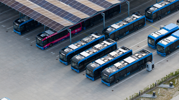 Purmerend Netherlands 15 June 2026 Aerial drone view of the EBS charging hub in Purmerend zero emission buses sustainable public transport infrastructure. Purmerend Netherlands 15 June 2026 Aerial drone view of the EBS charging hub in Purmerend zero emission buses sustainable public transport infrastructure.