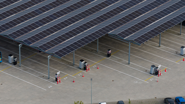Purmerend Netherlands 15 June 2026 Aerial view of Electric Public Transport Charging Hub in Purmerend Purmerend Netherlands 15 June 2026 Aerial view of Electric Public Transport Charging Hub in Purmerend