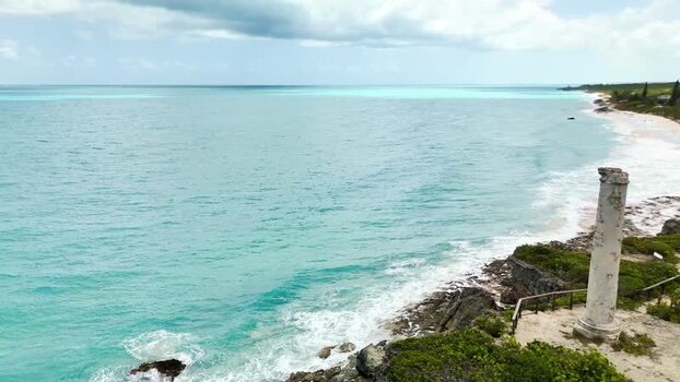 Aerial view of the Salt trading post on the coast The Bahamas. Aerial view of the Salt trading post on the coast The Bahamas.