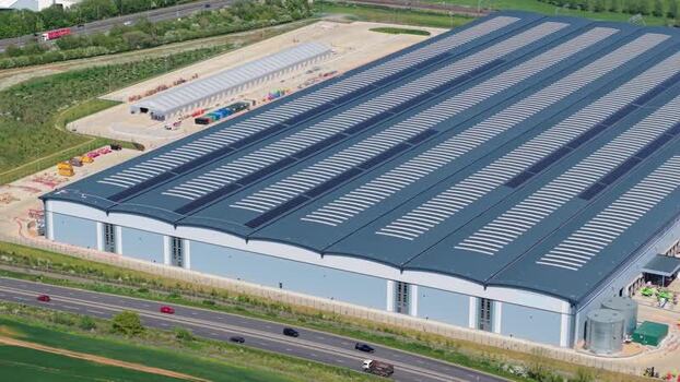 Aerial view of Symmetry Park Kettering warehouse United Kingdom. Aerial view of Symmetry Park Kettering warehouse United Kingdom.