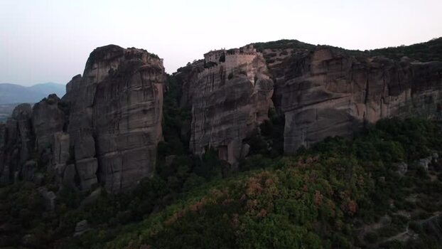 Aerial view of Meteora monasteries in Trikala Greece. Aerial view of Meteora monasteries in Trikala Greece.