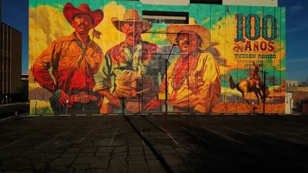 Aerial view of Tucson Rodeo Mural United States. Aerial view of Tucson Rodeo Mural United States.