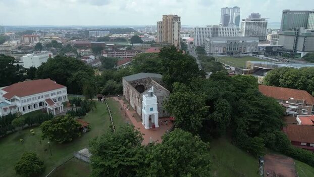 Aerial view of St. Paul s Church ruins in Malacca Malaysia. Aerial view of St. Paul s Church ruins in Malacca Malaysia.