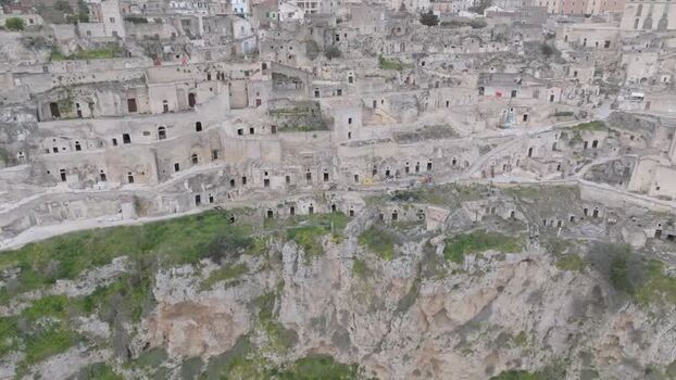 Aerial view of Sassi di Matera Italy.