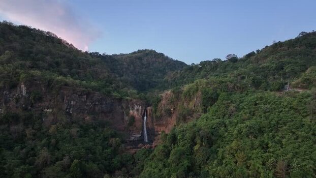 Aerial view of Ciletuh Geopark waterfall in Indonesia. Aerial view of Ciletuh Geopark waterfall in Indonesia.