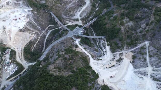 Aerial view of Carrara marble quarries in Tuscany Italy. Aerial view of Carrara marble quarries in Tuscany Italy.