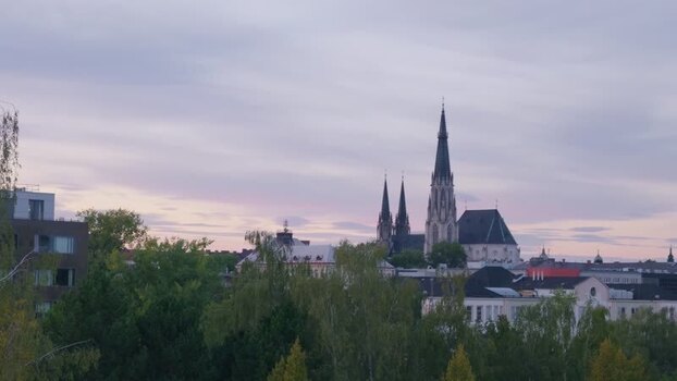 View of Saint Wenceslas Cathedral in Olomouc Czechia.