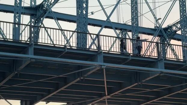 View of John A. Roebling Suspension Bridge United States.