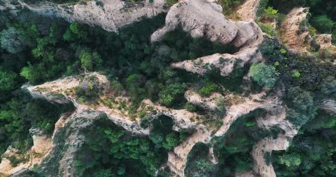 Aerial view of the Balze del Valdarno erosion cliffs in Tuscany Italy. Aerial view of the Balze del Valdarno erosion cliffs in Tuscany Italy.