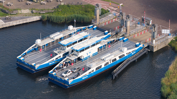 Velsen Noord Netherlands 20 June 2026 Aerial view of the Ferry Velsen Noord Electric Ferry emission free public transport. Velsen Noord Netherlands 20 June 2026 Aerial view of the Ferry Velsen Noord Electric Ferry emission free public transport.
