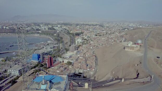 Aerial view of Morro Solar and coastal Chorrillos Peru. Aerial view of Morro Solar and coastal Chorrillos Peru.
