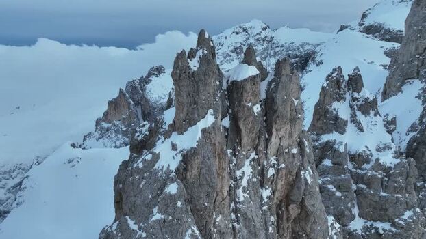 Aerial view of Parco Naturale Paneveggio Pale di San Martino Italy.