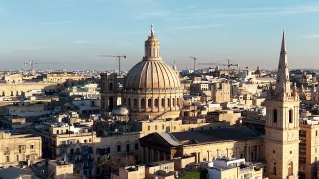 Aerial view of the Basilica of Our Lady of Mount Carmel Malta.