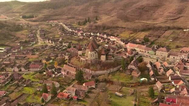 Aerial view of Biertan Fortified Church Romania. Aerial view of Biertan Fortified Church Romania.