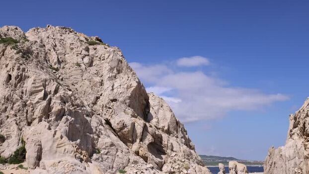 View of the iconic Los Arcos rock formations in Cabo San Lucas Mexico.