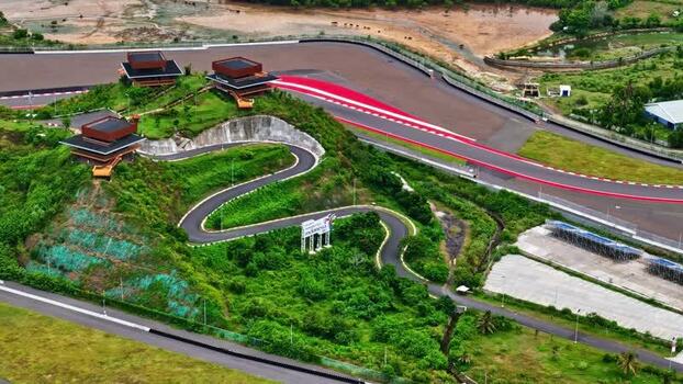 Aerial view of Mandalika International Street Circuit Indonesia.