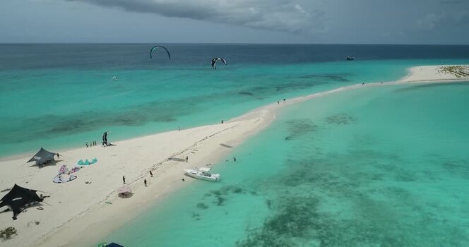 Aerial view of Los Roques archipelago in Venezuela.