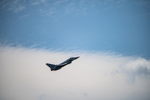 Berlin Germany 13 June 2026 View of a Eurofighter Typhoon performing an aerial display at the ILA Berlin Air Show. Berlin Germany 13 June 2026 View of a Eurofighter Typhoon performing an aerial display at the ILA Berlin Air Show.