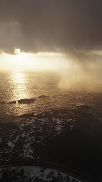Aerial view of Reinebringen Norway.