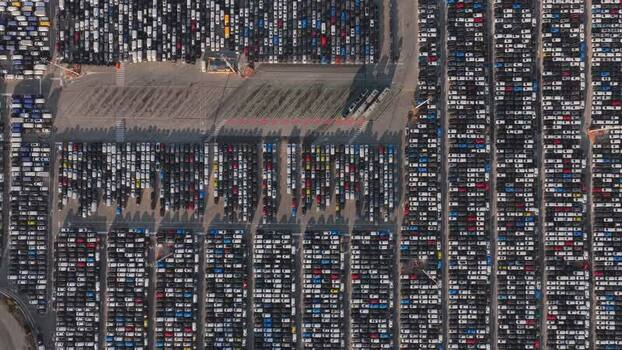 Aerial view of Civitavecchia Port automotive terminal Italy. Aerial view of Civitavecchia Port automotive terminal Italy.