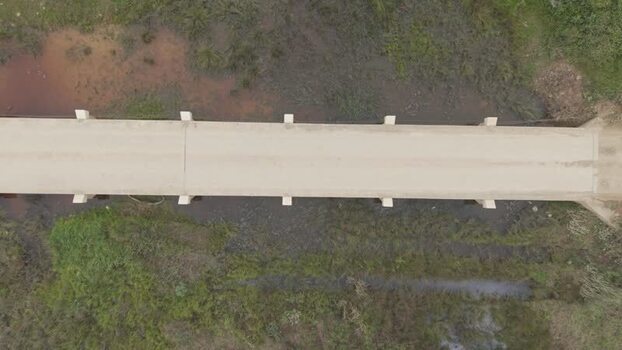 Aerial view of a concrete bridge in Greyton South Africa. Aerial view of a concrete bridge in Greyton South Africa.